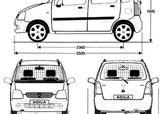 Opel Agila (Опель Агила) - чертежи (рисунки) автомобиля